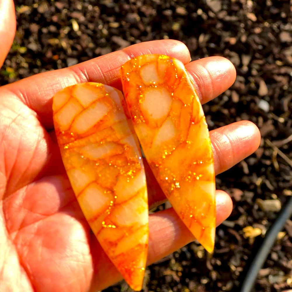 Handcrafted Faux Sunset Quartz Earrings